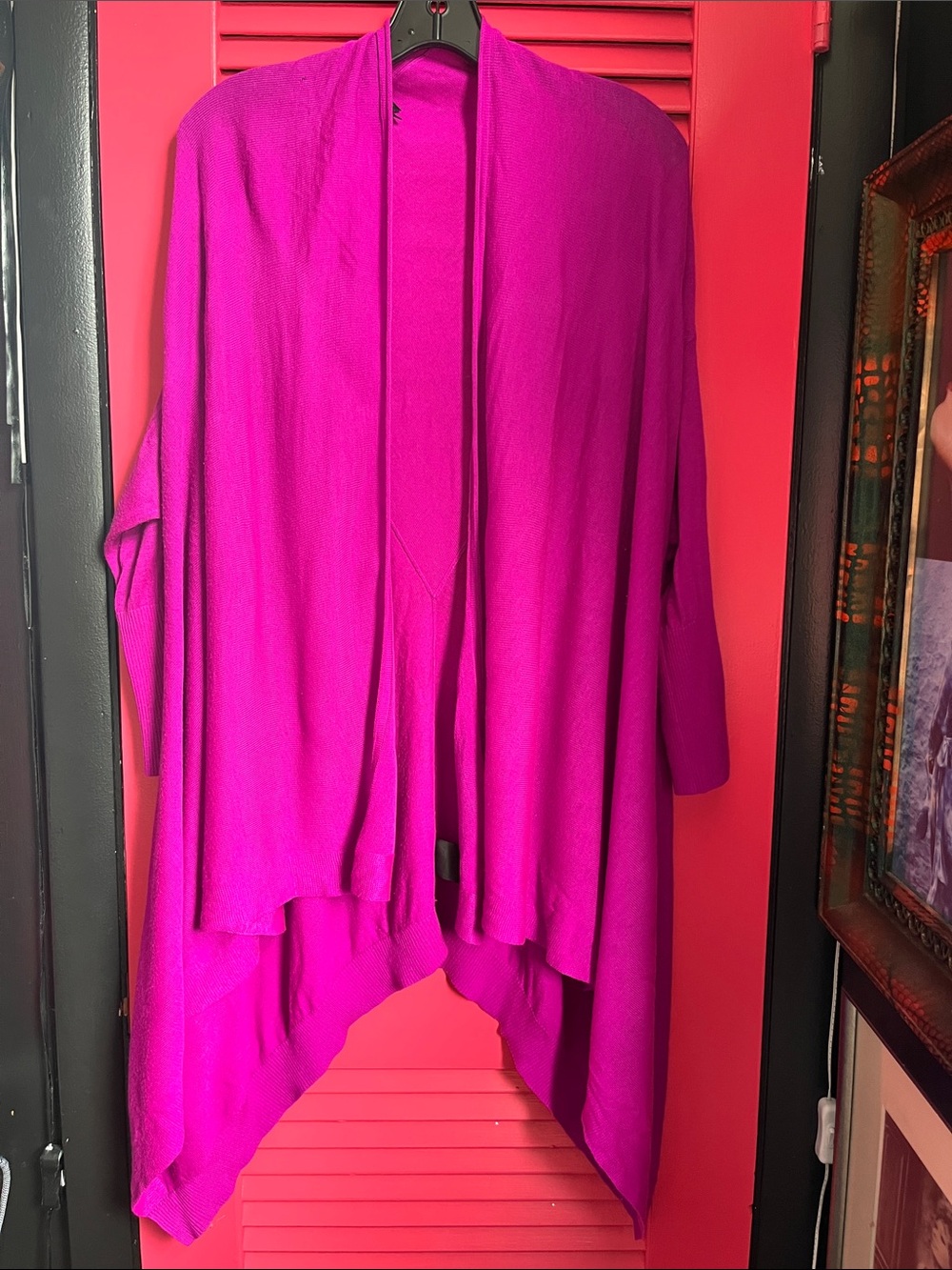 SMALL FLAW LOW PRICE Worthington Fuchsia Open-Front Cardigan